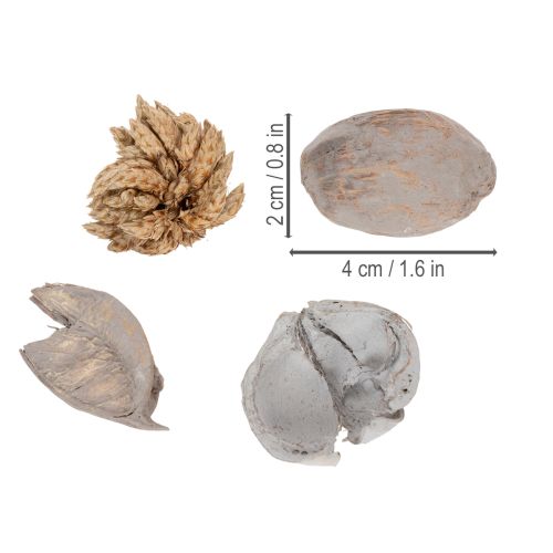 daiktų Potpuri stalo dekoracija su riešutais natūraliai vasaros atmosferai