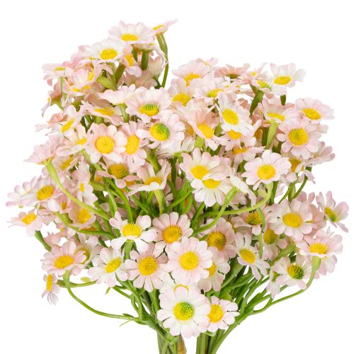 daiktų Dirbtinių ramunėlių puokštė ryškiai ir lengvai prižiūrimai namų puošmena, 28 cm, 3 vnt.