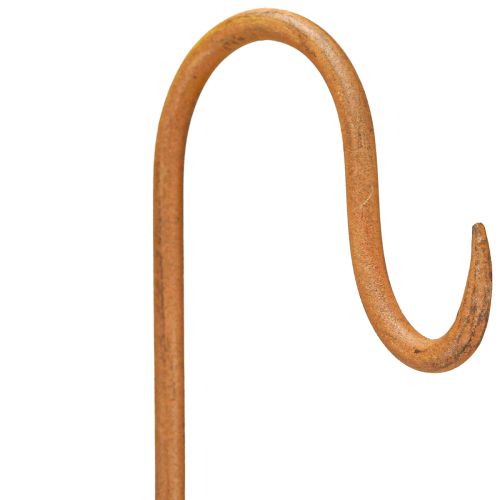 daiktų Strypas su kabliu, rūdžių spalvos dekoratyvinė metalinė sodo puošmena, 80 cm aukščio, 3 dalys