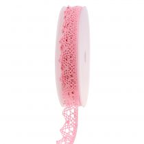 daiktų Dekoratyviniai juostiniai nėriniai 22mm 20m rožinė