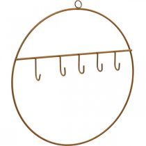 daiktų Metalinis žiedas su kabliuku, dekoratyvinis žiedas pakabinimui, nerūdijančio plieno kablio žiedas Ø28cm