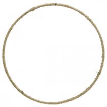 daiktų Dekorinis žiedas metalu apvyniotas džiuto virvele metalinis žiedas Ø25cm 10vnt