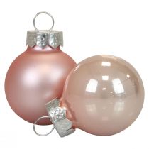 daiktų Mini kalėdiniai kamuoliukai stiklas rožinis matinis/blizgus Ø2,5cm 20v