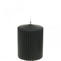daiktų Stulpinės žvakės juoda žvakė su grioveliais 70/90mm 4vnt