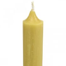 daiktų Kaimiškos žvakės aukštos lazdos žvakės vienspalvės geltonos 350/28mm 4 vnt.