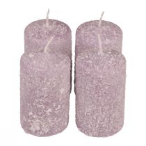 daiktų Stulpinės žvakės žieminės Kalėdinės žvakės violetinės 60×100mm 4vnt