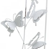 daiktų Drugelis pakabinamas spyruoklinis metalinis sieninis menas Shabby Chic baltas sidabras H47,5 cm
