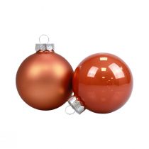 daiktų Kalėdiniai rutuliai stikliniai eglutės rutuliai raudonai rudi Ø6,5cm 24vnt