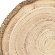 daiktų Medžio diskas Paulownia medžio apdaila natūralus Ø17-21cm 4vnt