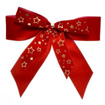 daiktų Dekoratyvinis lankelis 4cm pločio Raudonas kalėdinis lankelis su auksinėmis žvaigždėmis Rankų darbo lankelis 16×15cm 10vnt