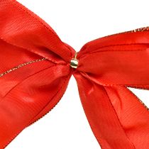 daiktų Dekoratyvinis lankelis raudonas lankelis su auksiniu kraštu - elegantiška kalėdinė dekoracija 4cm pločio 15×21cm 10vnt