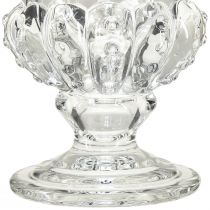 daiktų Vintažinio stiklo vaza puodelio dizaino – skaidri, 16x20 cm – elegantiška stalo puošmena