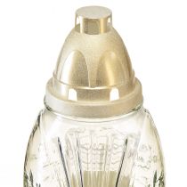 daiktų Kapo šviesaus stiklo vaza retro kapo žibintas skaidraus balto aukso Ø11cm H26.5cm