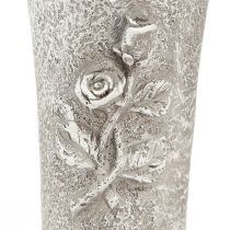 daiktų Kapo vaza Pilka vaza klijuoti su rožės motyvu H26cm 2vnt
