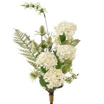 Dirbtinių gėlių puokštė sniego gniūžtės augalas papartis 65cm