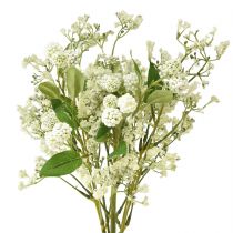 daiktų Dirbtinių gėlių puokštė šilko gėlės uogų šakelė balta 48cm