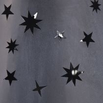 daiktų Metalinis antracito žibintas su žvaigždėmis – Ø16,5 cm, aukštis 24 cm – stilinga dekoracija su nešimo rankena