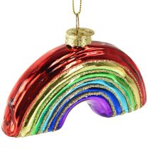 daiktų Stiklo vaivorykštės ornamentas – šventinis eglutės papuošimas blizgiomis spalvomis
