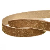daiktų Velvet Ribbon Glitter Brown Gold – Glamorous Christmas Ribbon 20mm 10m