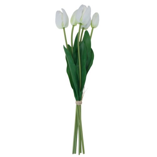 daiktų Baltos tulpės Dekoracija Real Touch Dirbtinės gėlės Pavasaris 49cm 5vnt