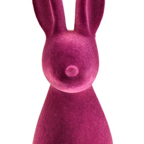 daiktų Bunny Flocked Velykų zuikio dekoracija Violetinė 15×15,5×47 cm