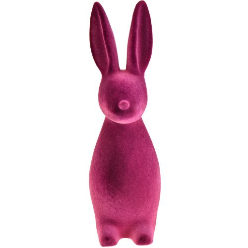 daiktų Bunny Flocked Velykų zuikio dekoracija Violetinė 15×15,5×47 cm