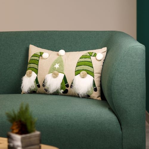 Dekoratyvinė pagalvėlė su elfais dekoratyvinė pagalvėlė žalia smėlio spalvos 50×30cm