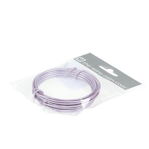 Floristik24 Aliuminio viela 2mm šviesiai violetinė 3m