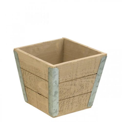 daiktų Gėlių dėžutė medinė sėjamoji shabby chic smėlio spalvos 12,5×14,5×14,5 cm
