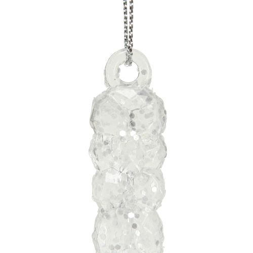 daiktų Dekoratyviniai varvekliai pakabinti žieminius skaidrius blizgučius 14cm 4vnt