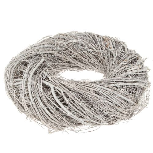 Floristik24 Dekoratyvinis vainikas iš guobos šakų, baltai pilkas skalbtas Ø35cm