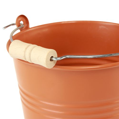 daiktų Dekoratyvinis kibiras metalinis sėjamoji oranžinė ruda Ø16cm H14.5cm 1.6L