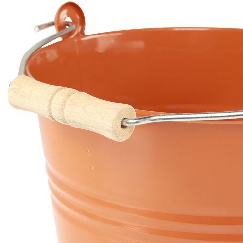 daiktų Dekoratyvinis kibiras metalinis sėjamoji oranžinė ruda Ø22cm H21.5cm 6L