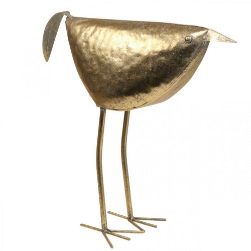 Floristik24 Deco paukštis Deco figūrėlė paukštis auksinė metalo puošmena 46×16×39cm