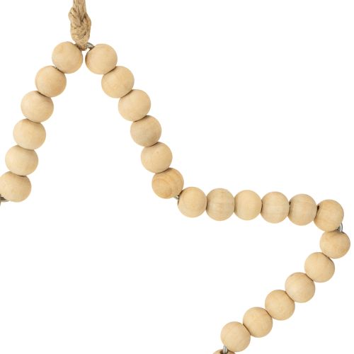 daiktų Dekoratyviniai kalėdiniai mediniai karoliukai širdies žvaigždės eglutė H16cm 3 vnt