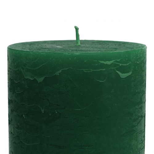 daiktų Vienspalvės žvakės tamsiai žalios 85x150mm 2vnt