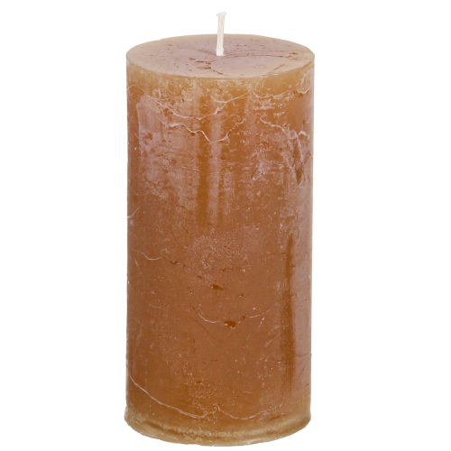 Vienspalvės žvakės karamelinės stulpinės žvakės 50×100mm 4vnt