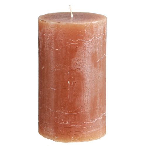 Vienspalvės žvakės karamelinės stulpinės žvakės 70×120mm 4vnt