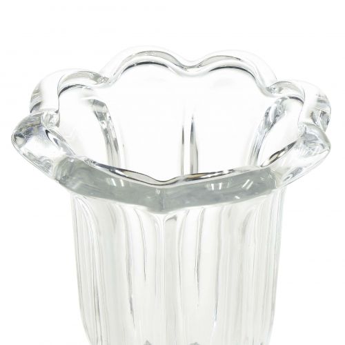 daiktų Stiklinė vaza su pėda stiklinė gėlių vaza Ø13,5cm H22cm