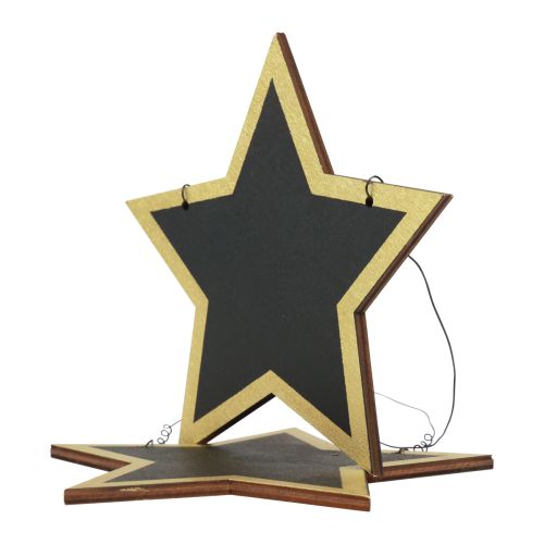 daiktų Medinės žvaigždės juodo aukso dekoratyvinės pakabos Kalėdinės Ø15cm 8vnt