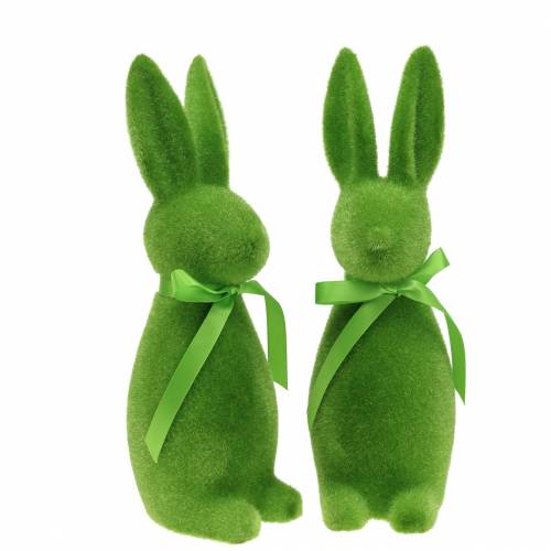 Floristik24 Bunny flocked green 30cm 2vnt