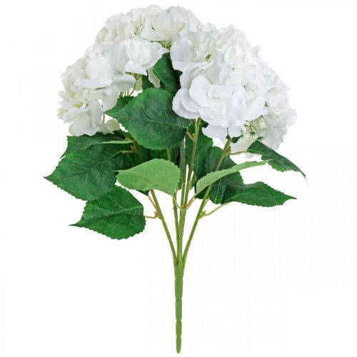 daiktų Deco puokštė hortenzija baltos dirbtinės gėlės 5 gėlės 48cm