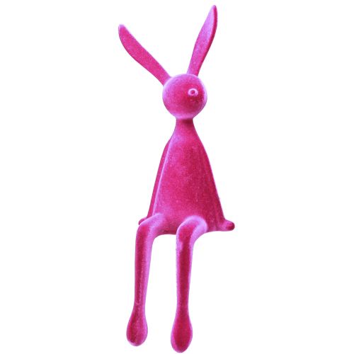 Floristik24 Edge Stool Rabbit Flocked Sitting Easter Bunny Rožinė 56cm