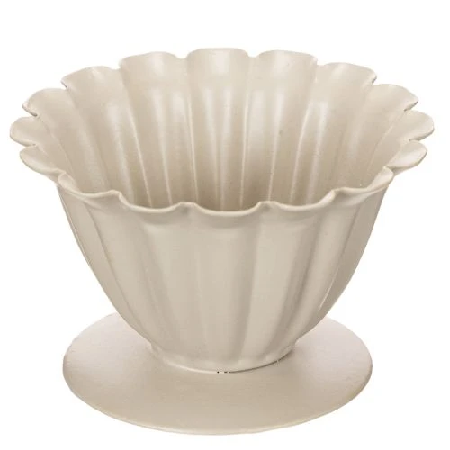 daiktų Dubuo, taurė, gėlės taurelė, kreminės spalvos dekoracija, 9 cm