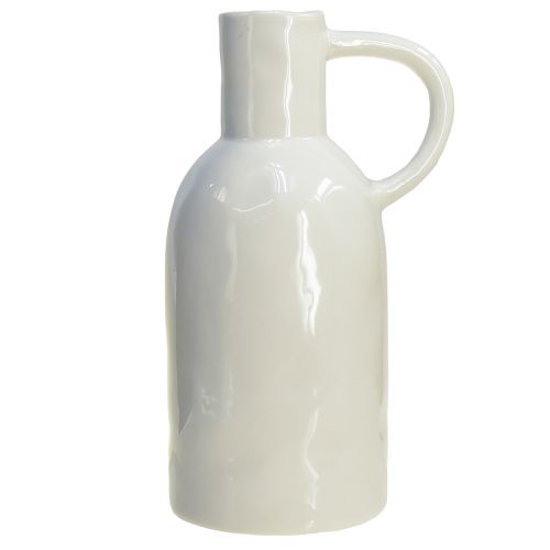 daiktų Keraminė vaza balta sausai dekoracijai vaza su rankena Ø9cm H21cm