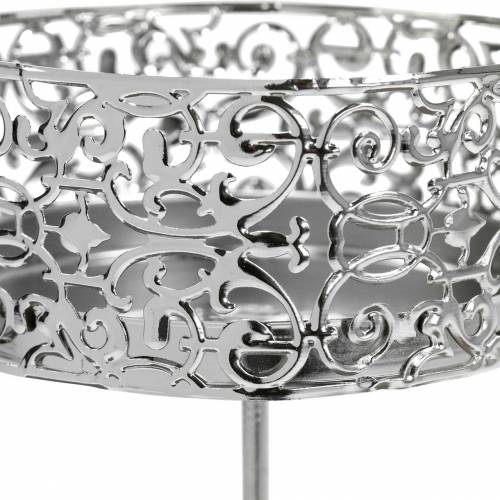 daiktų Gėlių žvakidės, skirtos prijungti sidabro spalvos Ø8,8 cm H13,7 cm 4 vienetai senovinės išvaizdos