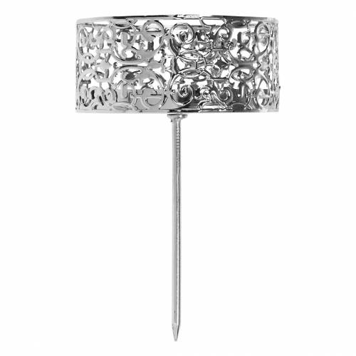 daiktų Gėlių žvakidės, skirtos prijungti sidabro spalvos Ø8,8 cm H13,7 cm 4 vienetai senovinės išvaizdos