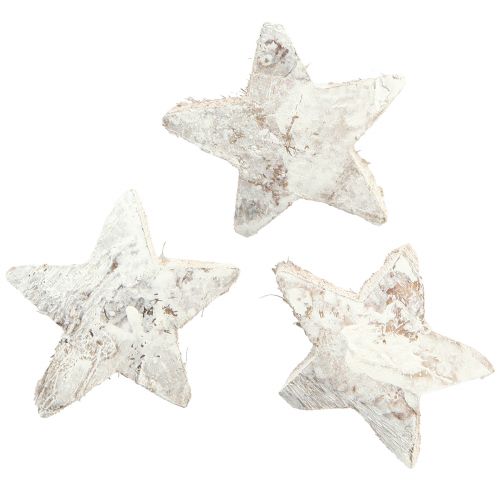 Floristik24 Coconut Star Dekoracija Coconut Stars White Wash 5cm 30 vnt