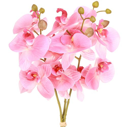 Dirbtinės orchidėjos rožinės dirbtinės gėlės kaip tikros 56cm 3vnt