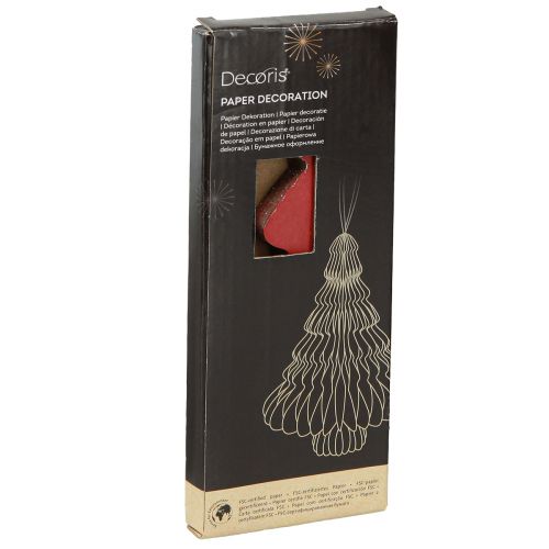 daiktų Popierinė eglutė Bordo kalėdinis pakabukas H20cm